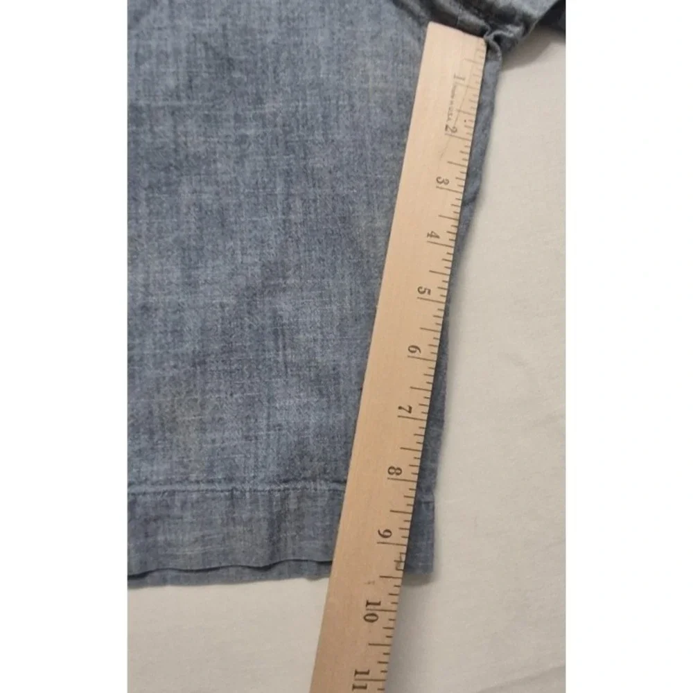 Banana Republic men's heathered blue chino shorts sz. 34 flat front 100% Cotton